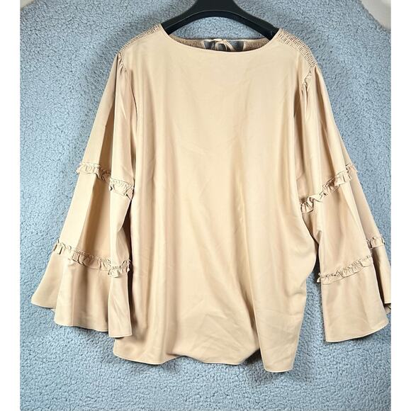Cato Top Womens Plus Size 22 Brown Pullover Blouse Boho Career Wear Lightweight - Picture 3 of 7